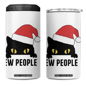 Funny Cat Christmas 4 in 1 Can Cooler Tumbler Ew People Anti Social Grumpy Cat Xmas TS14 One Size: 16 oz White Print Your Wear