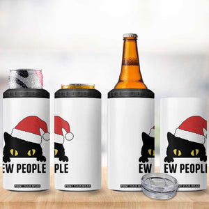 Funny Cat Christmas 4 in 1 Can Cooler Tumbler Ew People Anti Social Grumpy Cat Xmas TS14 Print Your Wear