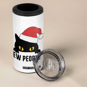 Funny Cat Christmas 4 in 1 Can Cooler Tumbler Ew People Anti Social Grumpy Cat Xmas TS14 Print Your Wear