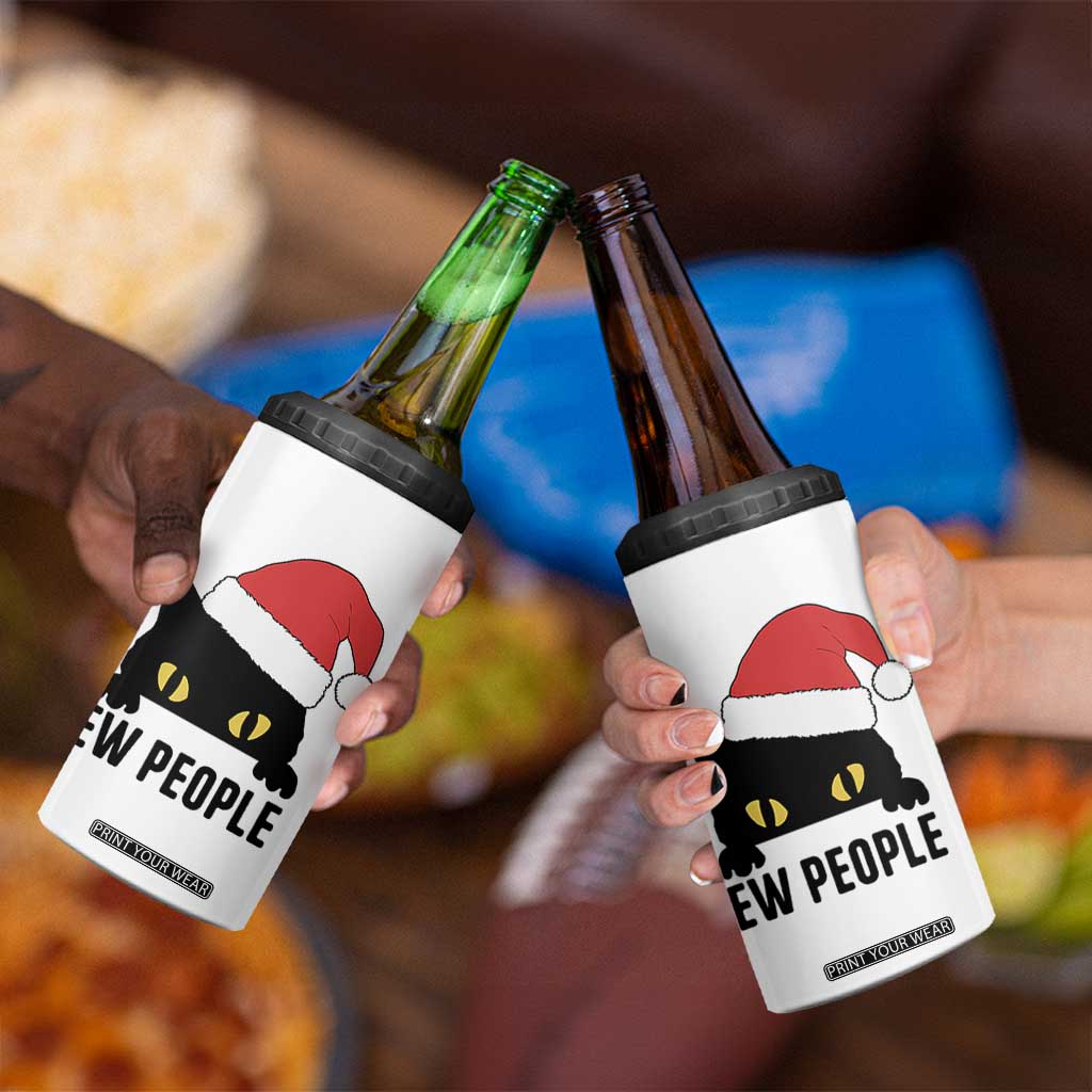 Funny Cat Christmas 4 in 1 Can Cooler Tumbler Ew People Anti Social Grumpy Cat Xmas TS14 Print Your Wear