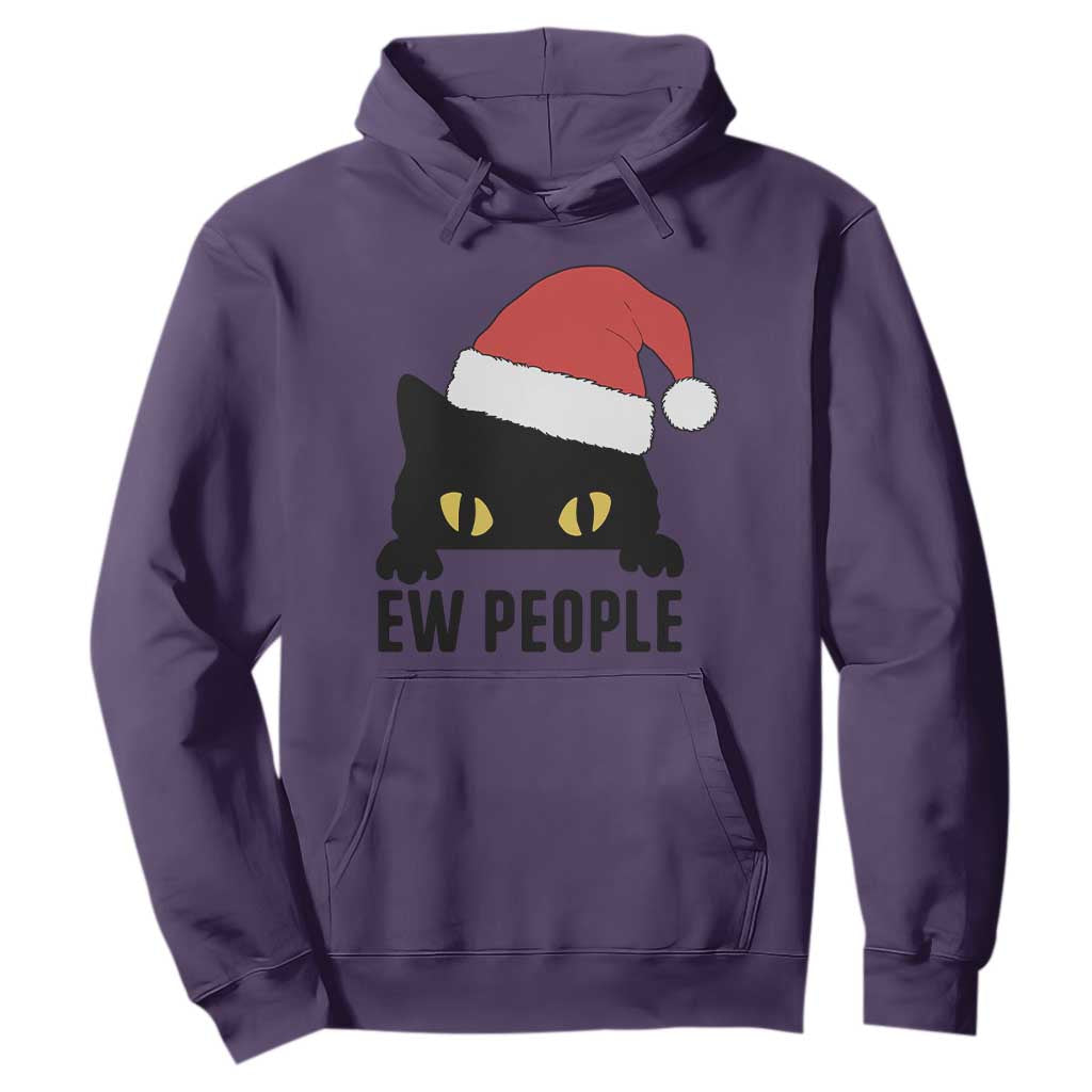 Funny Cat Christmas Hoodie Ew People Anti Social Grumpy Cat Xmas TS14 Purple Print Your Wear