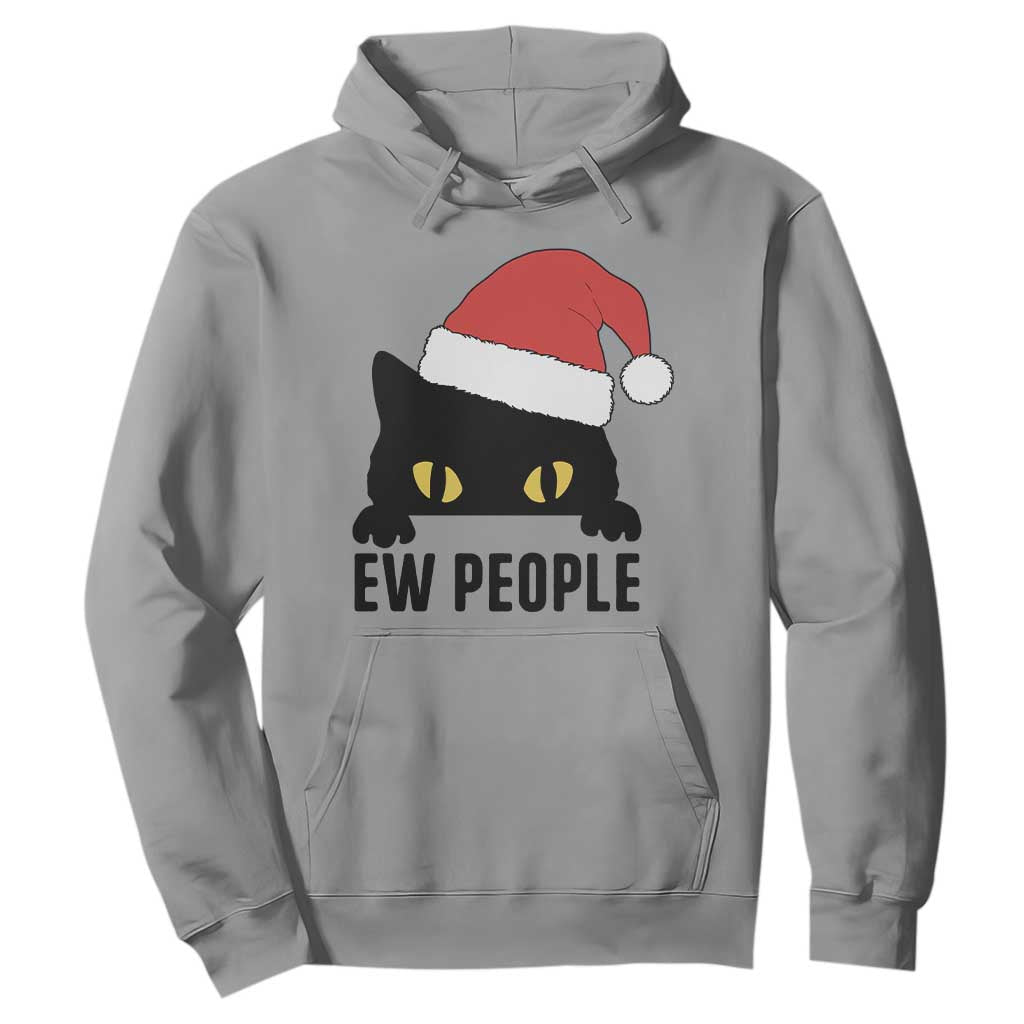 Funny Cat Christmas Hoodie Ew People Anti Social Grumpy Cat Xmas TS14 Sport Gray Print Your Wear