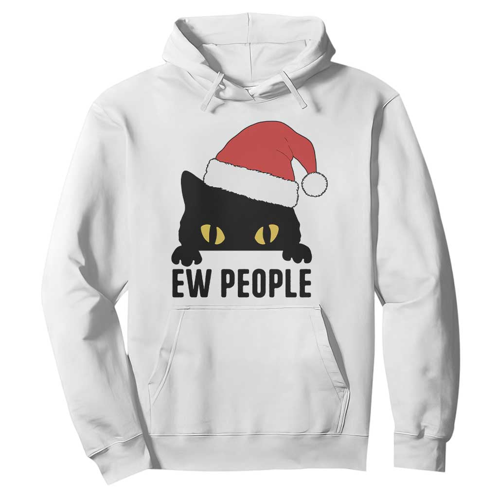 Funny Cat Christmas Hoodie Ew People Anti Social Grumpy Cat Xmas TS14 White Print Your Wear