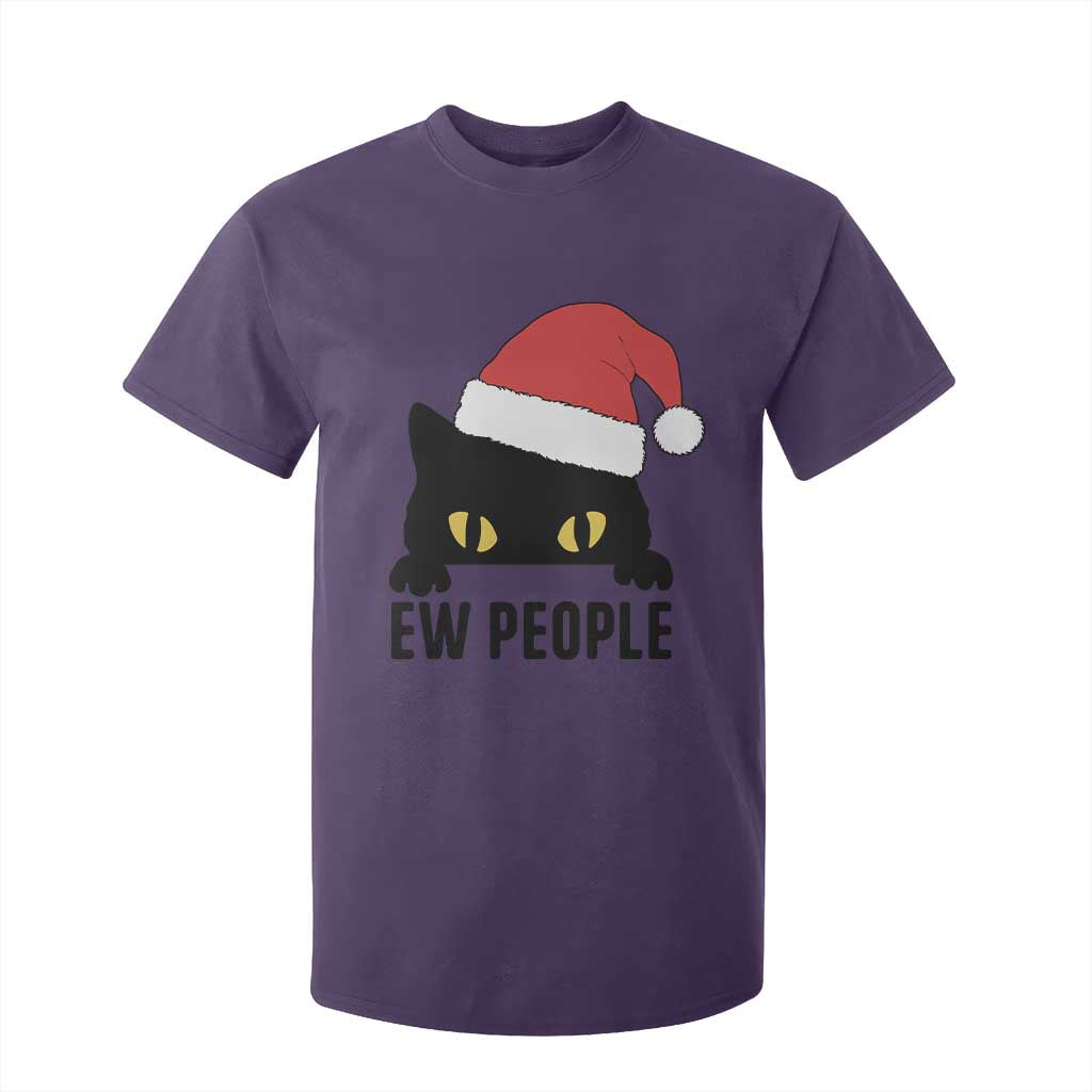 Funny Cat Christmas T Shirt For Kid Ew People Anti Social Grumpy Cat Xmas TS14 Purple Print Your Wear