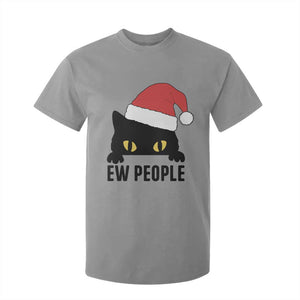 Funny Cat Christmas T Shirt For Kid Ew People Anti Social Grumpy Cat Xmas TS14 Sport Gray Print Your Wear
