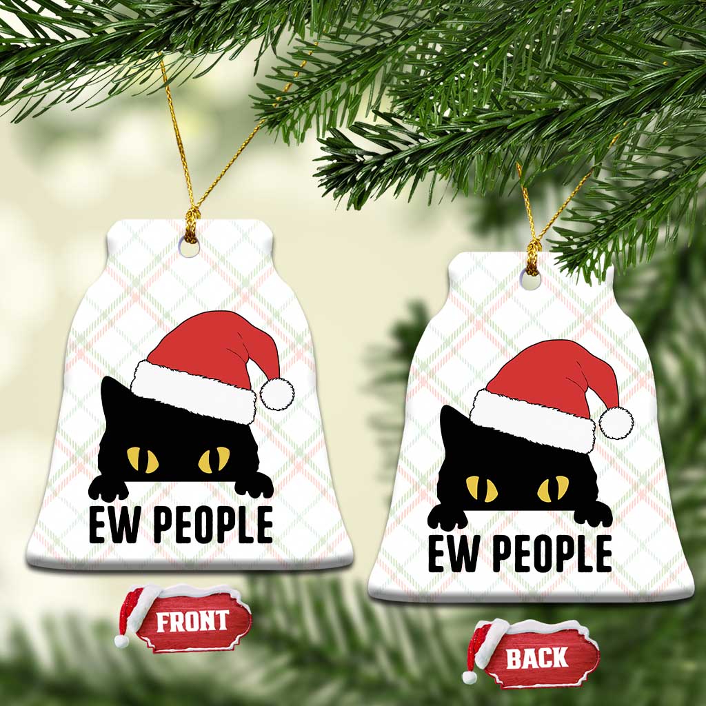 Funny Cat Christmas Ceramic Ornament Ew People Anti Social Grumpy Cat Xmas TS14 Print Your Wear