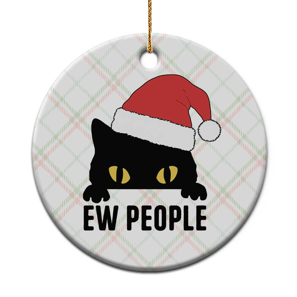 Funny Cat Christmas Ceramic Ornament Ew People Anti Social Grumpy Cat Xmas TS14 1pc Christmas Plaid Print Your Wear
