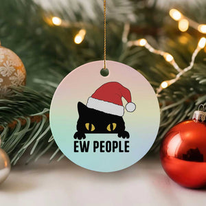 Funny Cat Christmas Ceramic Ornament Ew People Anti Social Grumpy Cat Xmas TS14 1pc Pastel Print Your Wear