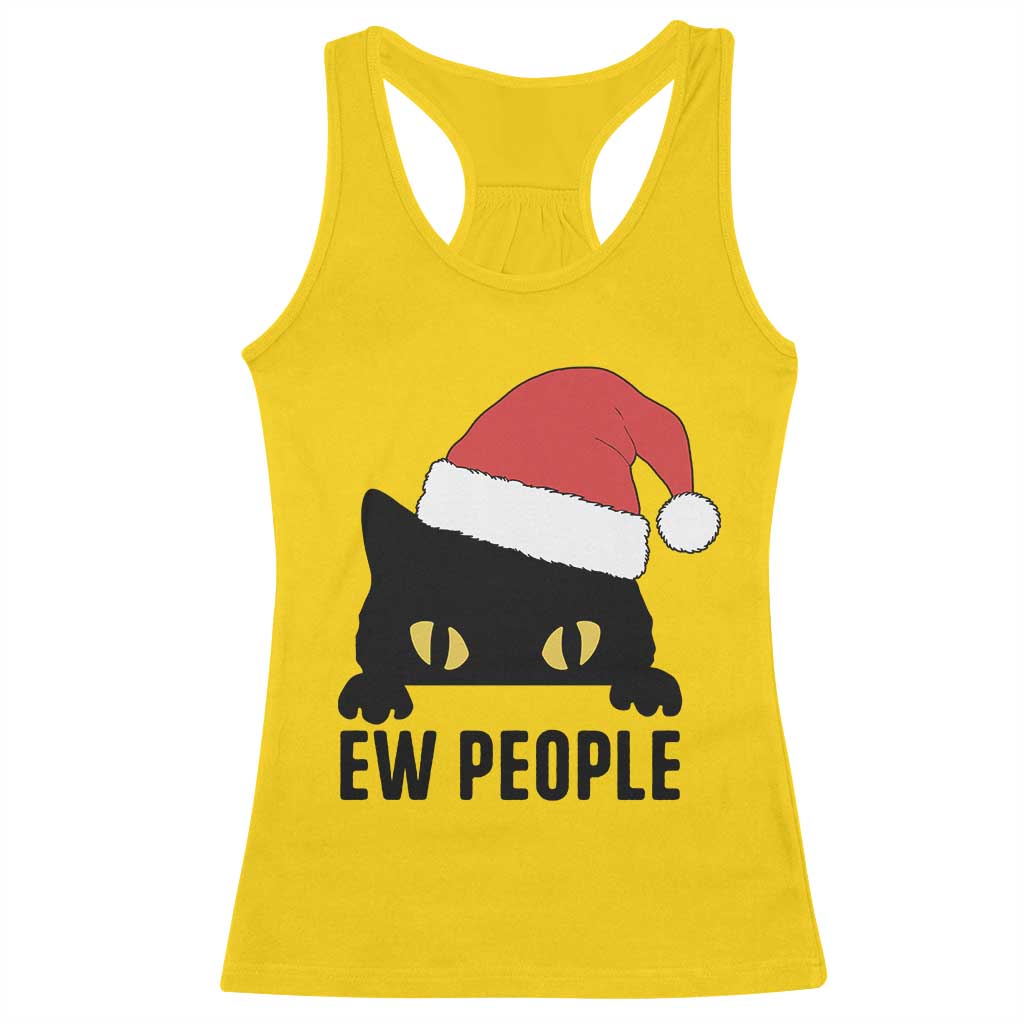 Funny Cat Christmas Racerback Tank Top Ew People Anti Social Grumpy Cat Xmas TS14 Daisy Print Your Wear