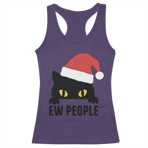Funny Cat Christmas Racerback Tank Top Ew People Anti Social Grumpy Cat Xmas TS14 Purple Print Your Wear