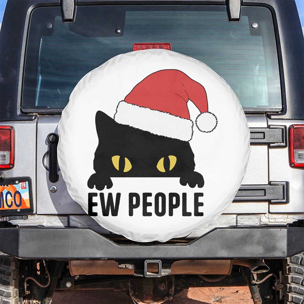 Funny Cat Christmas Spare Tire Cover Ew People Anti Social Grumpy Cat Xmas - Print Your Wear