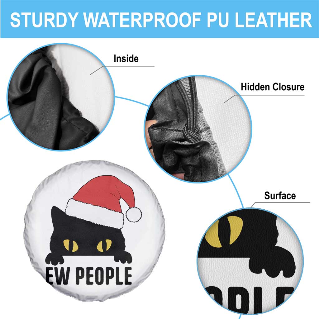 Funny Cat Christmas Spare Tire Cover Ew People Anti Social Grumpy Cat Xmas - Print Your Wear