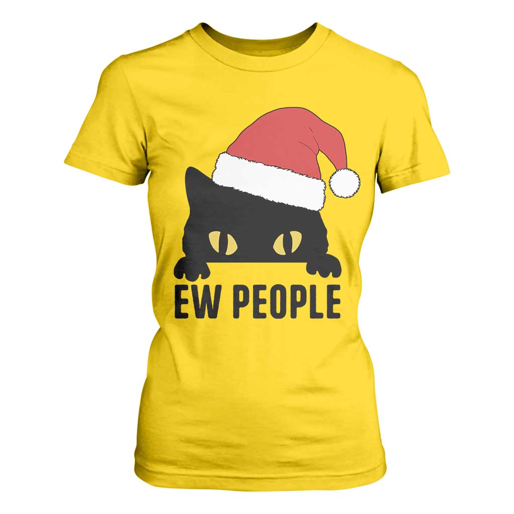 Funny Cat Christmas T Shirt For Women Ew People Anti Social Grumpy Cat Xmas TS14 Daisy Print Your Wear