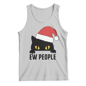 Funny Cat Christmas Tank Top Ew People Anti Social Grumpy Cat Xmas TS14 Ash Print Your Wear