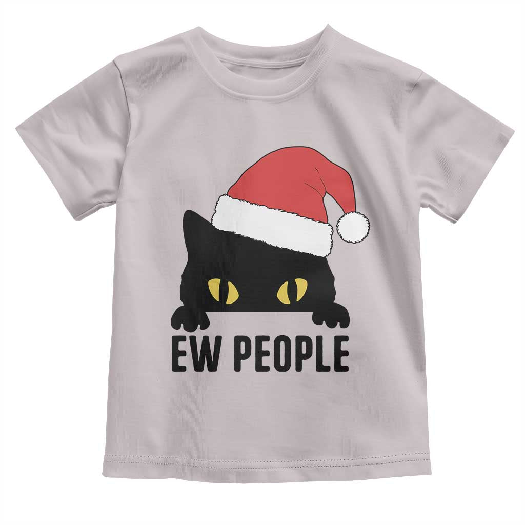 Funny Cat Christmas Toddler T Shirt Ew People Anti Social Grumpy Cat Xmas TS14 Ice Gray Print Your Wear