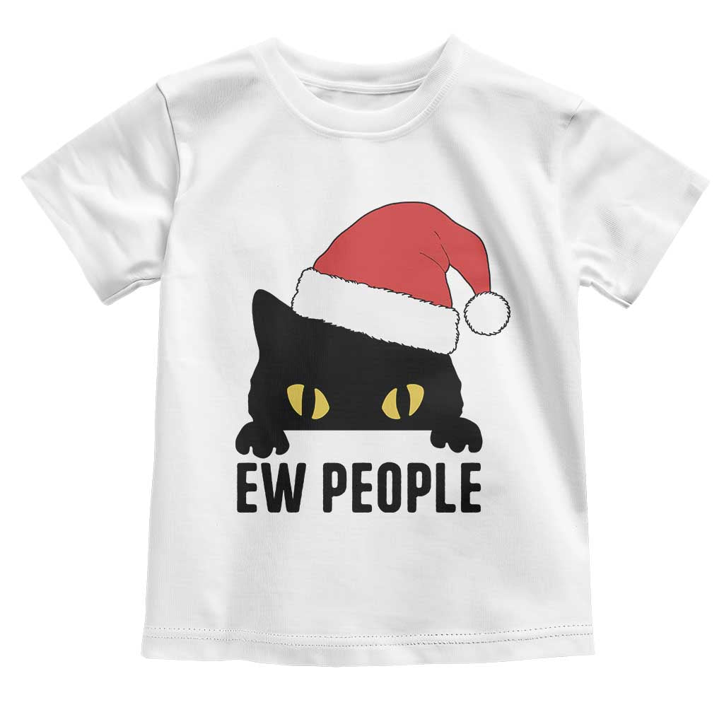 Funny Cat Christmas Toddler T Shirt Ew People Anti Social Grumpy Cat Xmas TS14 White Print Your Wear