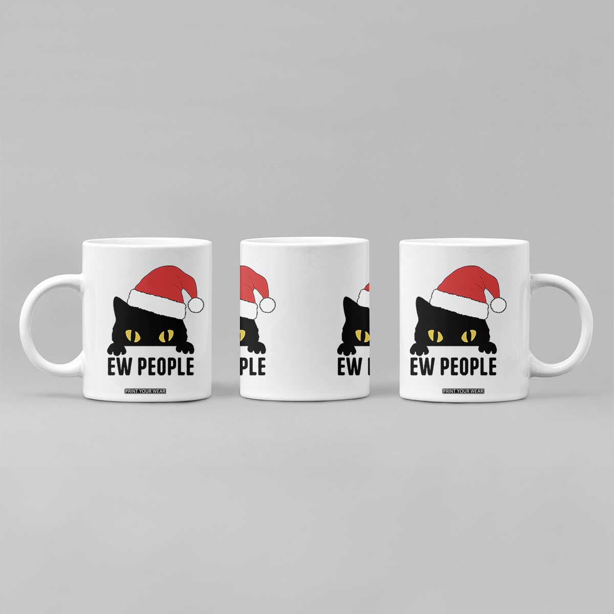 Funny Cat Christmas Coffee Mug Ew People Anti Social Grumpy Cat Xmas TS14 Print Your Wear