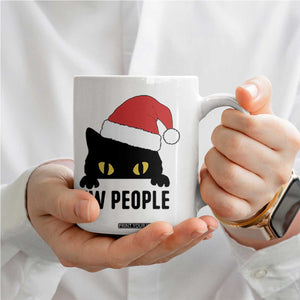 Funny Cat Christmas Coffee Mug Ew People Anti Social Grumpy Cat Xmas TS14 Print Your Wear