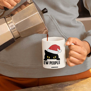 Funny Cat Christmas Coffee Mug Ew People Anti Social Grumpy Cat Xmas TS14 Print Your Wear