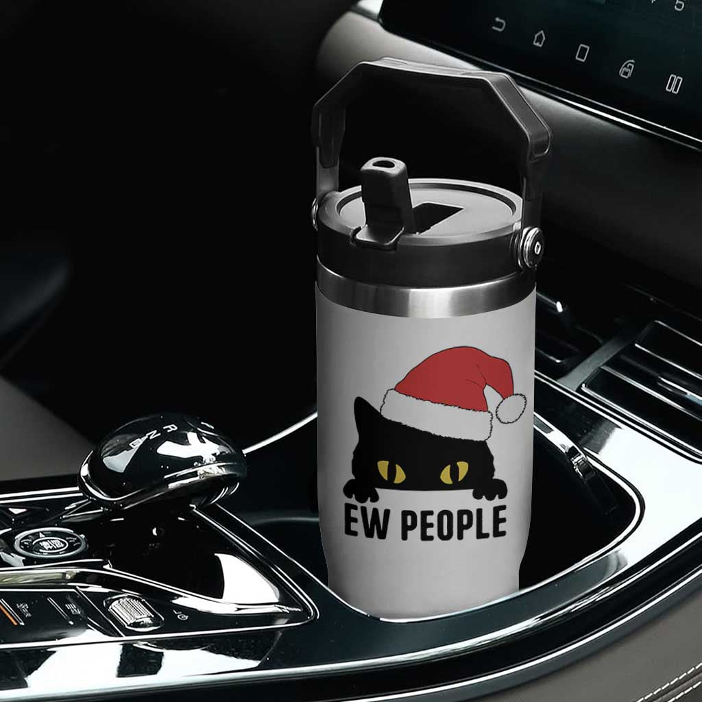 Funny Cat Christmas Flip Straw Tumbler Ew People Anti Social Grumpy Cat Xmas TS14 Print Your Wear