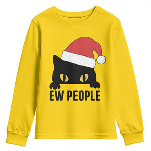 Funny Cat Christmas Youth Sweatshirt Ew People Anti Social Grumpy Cat Xmas TS14 Daisy Print Your Wear