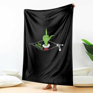 Funny Elf Hand Christmas Throw Blanket Ew People Anti Socaial Xmas TS14 Print Your Wear