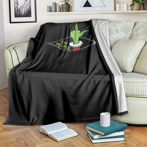 Funny Elf Hand Christmas Throw Blanket Ew People Anti Socaial Xmas TS14 Print Your Wear