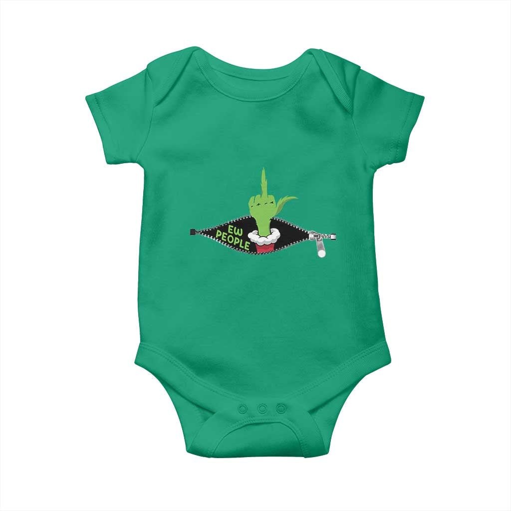 Funny Elf Hand Christmas Baby Onesie Ew People Anti Socaial Xmas TS14 Irish Green Print Your Wear