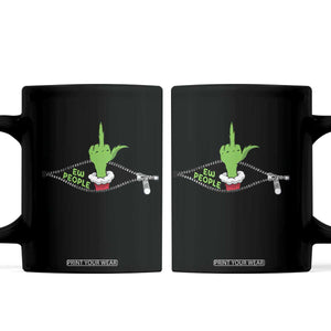 Funny Elf Hand Christmas Coffee Mug Ew People Anti Socaial Xmas TS14 Black Print Your Wear