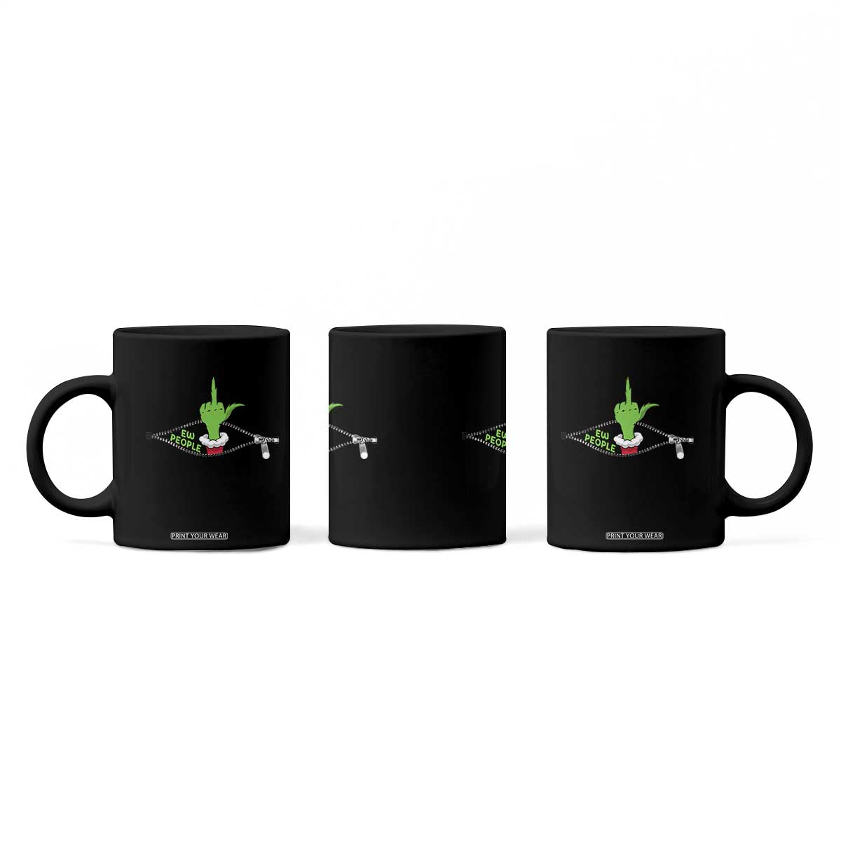 Funny Elf Hand Christmas Coffee Mug Ew People Anti Socaial Xmas TS14 Print Your Wear