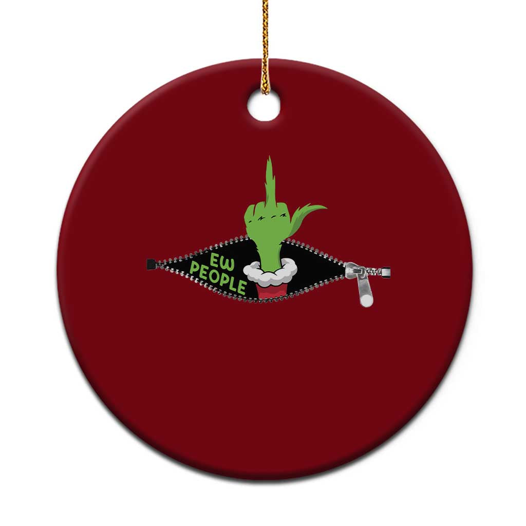 Funny Elf Hand Christmas Ceramic Ornament Ew People Anti Socaial Xmas TS14 1pc Red Print Your Wear