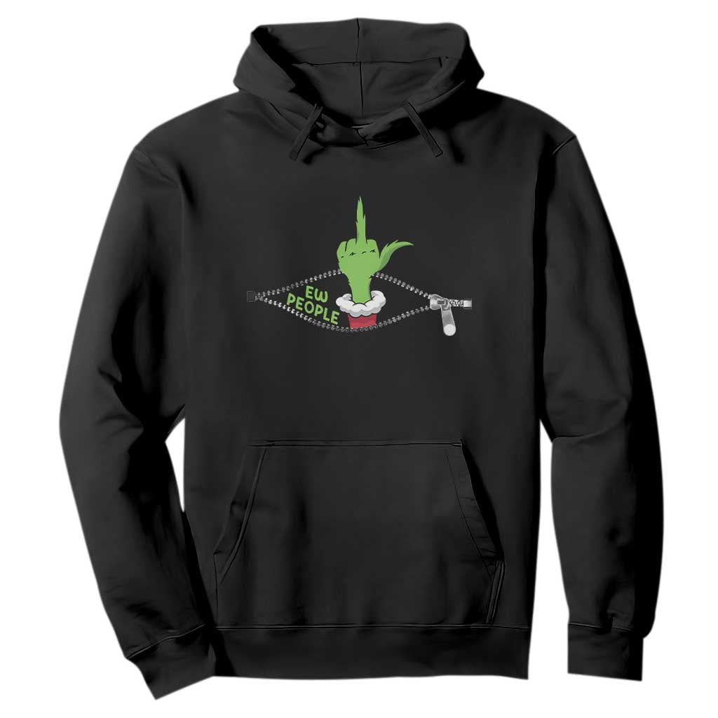 Funny Elf Hand Christmas Hoodie Ew People Anti Socaial Xmas TS14 Black Print Your Wear