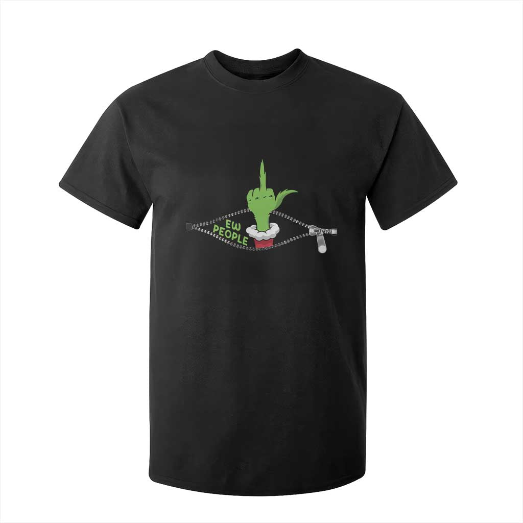 Funny Elf Hand Christmas T Shirt For Kid Ew People Anti Socaial Xmas TS14 Black Print Your Wear