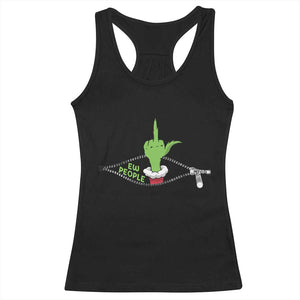 Funny Elf Hand Christmas Racerback Tank Top Ew People Anti Socaial Xmas TS14 Black Print Your Wear