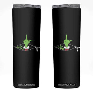 Funny Elf Hand Christmas Skinny Tumbler Ew People Anti Socaial Xmas TS14 Black Print Your Wear
