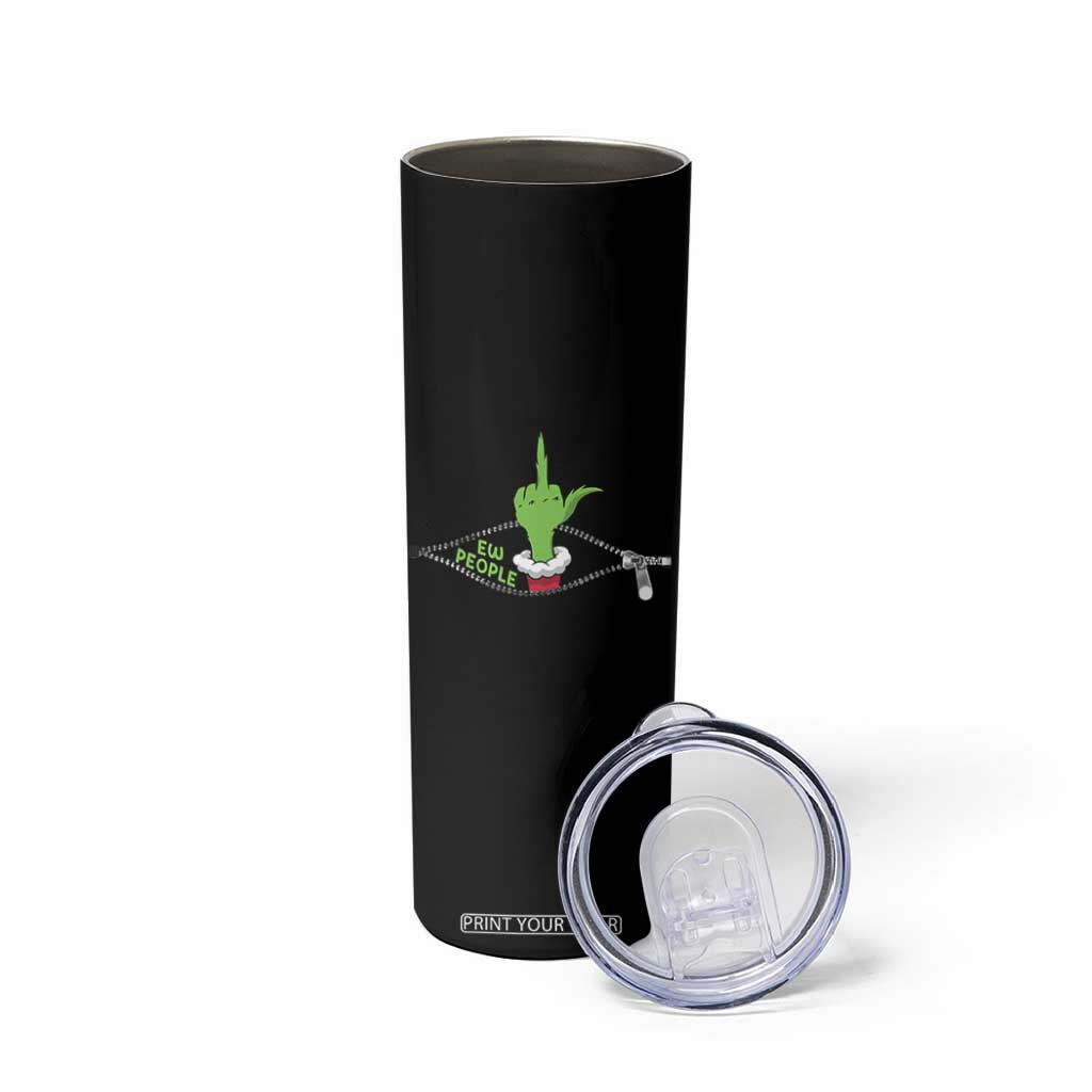 Funny Elf Hand Christmas Skinny Tumbler Ew People Anti Socaial Xmas TS14 Print Your Wear