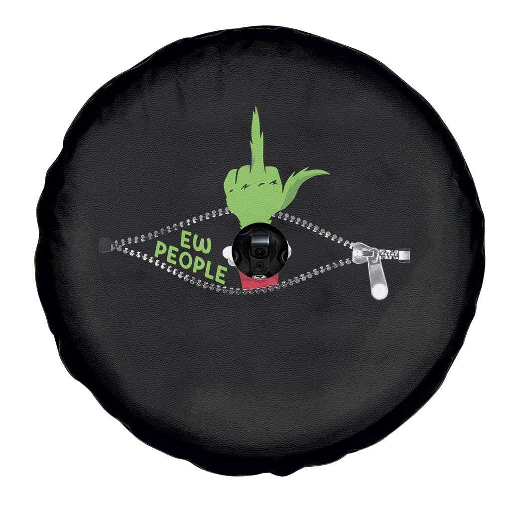Funny Elf Hand Christmas Spare Tire Cover Ew People Anti Socaial Xmas - Print Your Wear