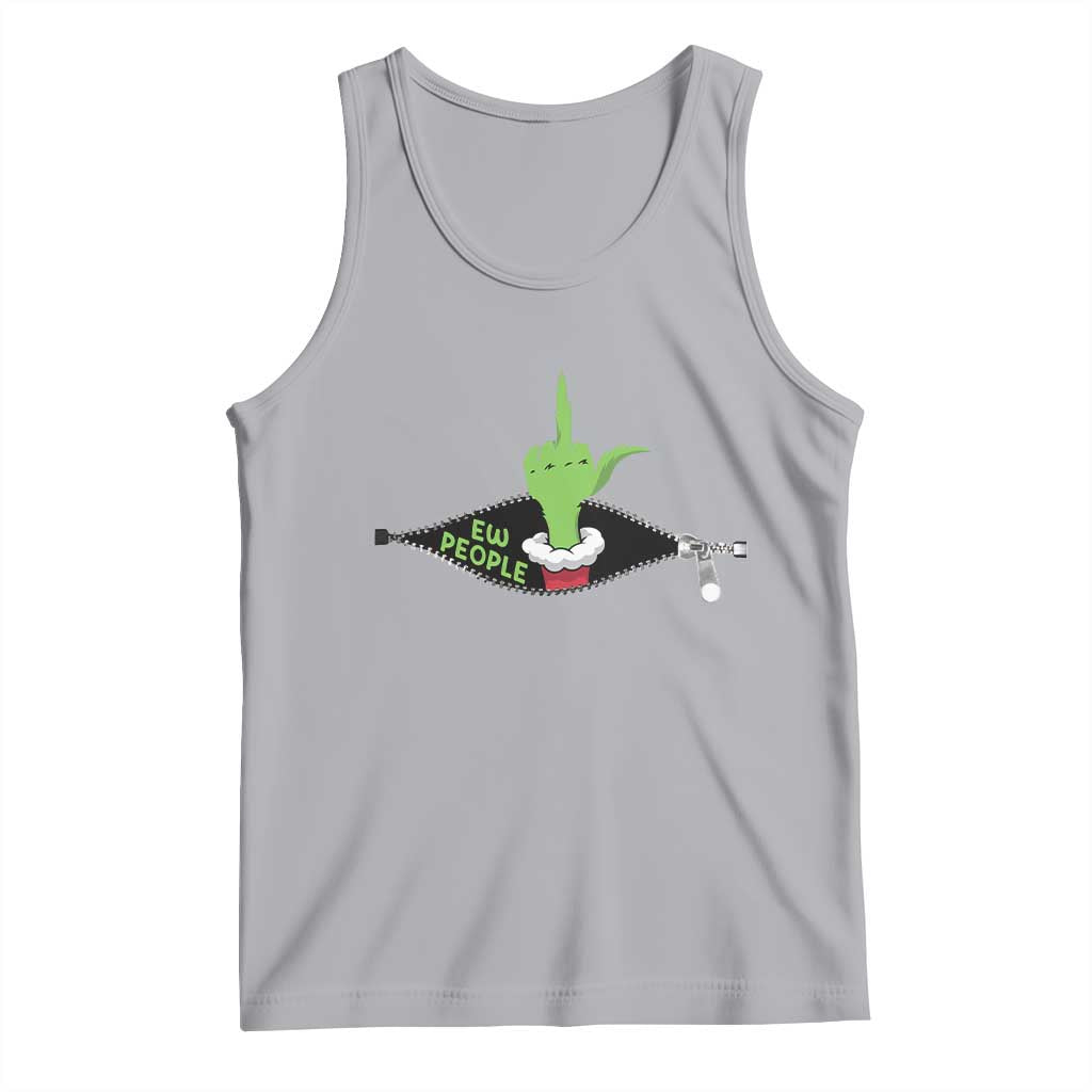 Funny Elf Hand Christmas Tank Top Ew People Anti Socaial Xmas TS14 Athletic Heather Print Your Wear