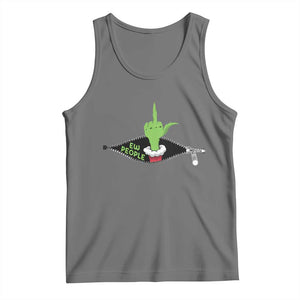 Funny Elf Hand Christmas Tank Top Ew People Anti Socaial Xmas TS14 Black Heather Print Your Wear