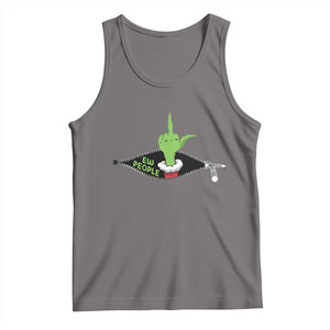 Funny Elf Hand Christmas Tank Top Ew People Anti Socaial Xmas TS14 Deep Heather Print Your Wear