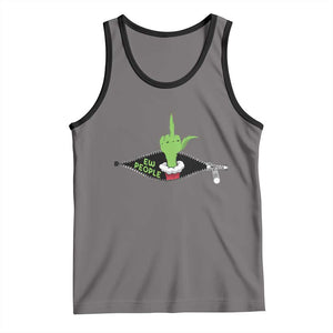 Funny Elf Hand Christmas Tank Top Ew People Anti Socaial Xmas TS14 Deep Heather Black Print Your Wear