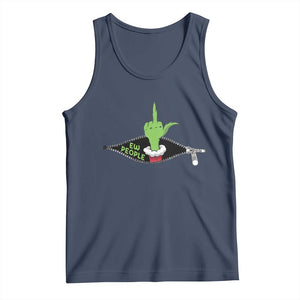 Funny Elf Hand Christmas Tank Top Ew People Anti Socaial Xmas TS14 Navy Print Your Wear