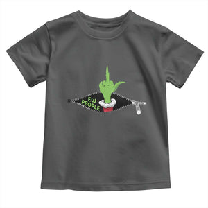Funny Elf Hand Christmas Toddler T Shirt Ew People Anti Socaial Xmas TS14 Dark Heather Print Your Wear