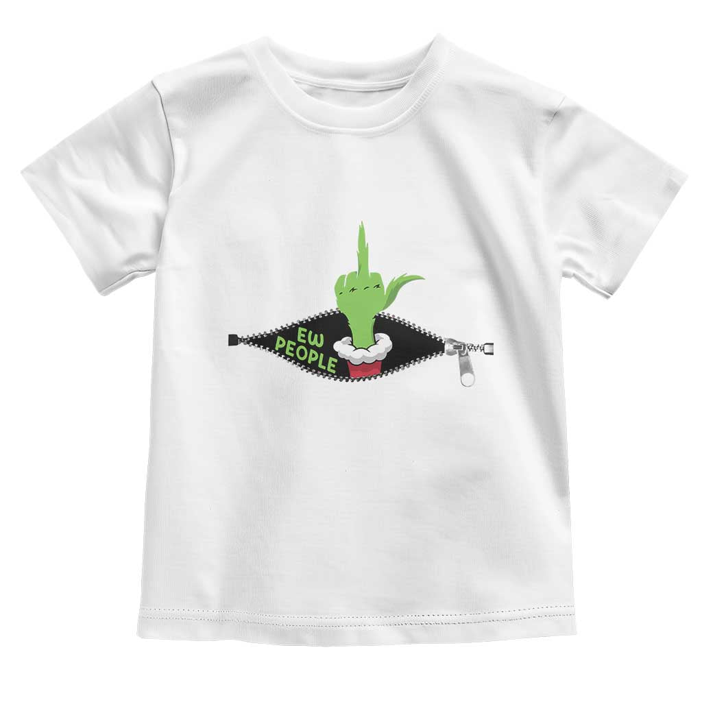 Funny Elf Hand Christmas Toddler T Shirt Ew People Anti Socaial Xmas TS14 White Print Your Wear