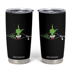 Funny Elf Hand Christmas Tumbler Cup Ew People Anti Socaial Xmas TS14 Black Print Your Wear