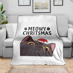 Funny Black Cat Christmas Throw Blanket Cute Kitty Xmas TS14 Print Your Wear