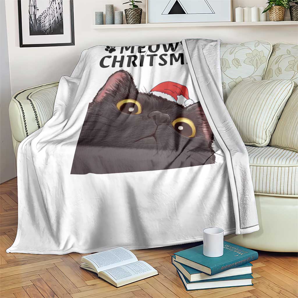 Funny Black Cat Christmas Throw Blanket Cute Kitty Xmas TS14 Print Your Wear