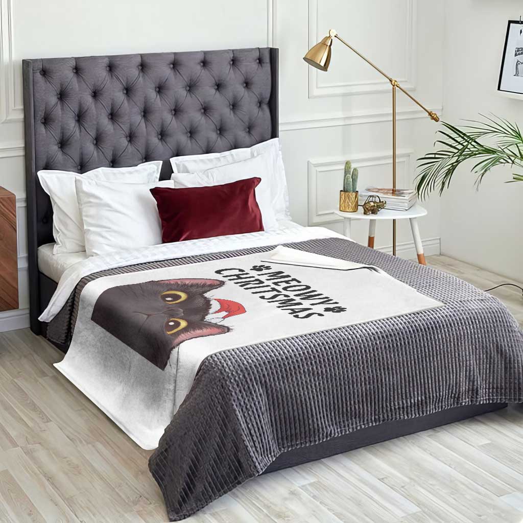 Funny Black Cat Christmas Throw Blanket Cute Kitty Xmas TS14 Print Your Wear