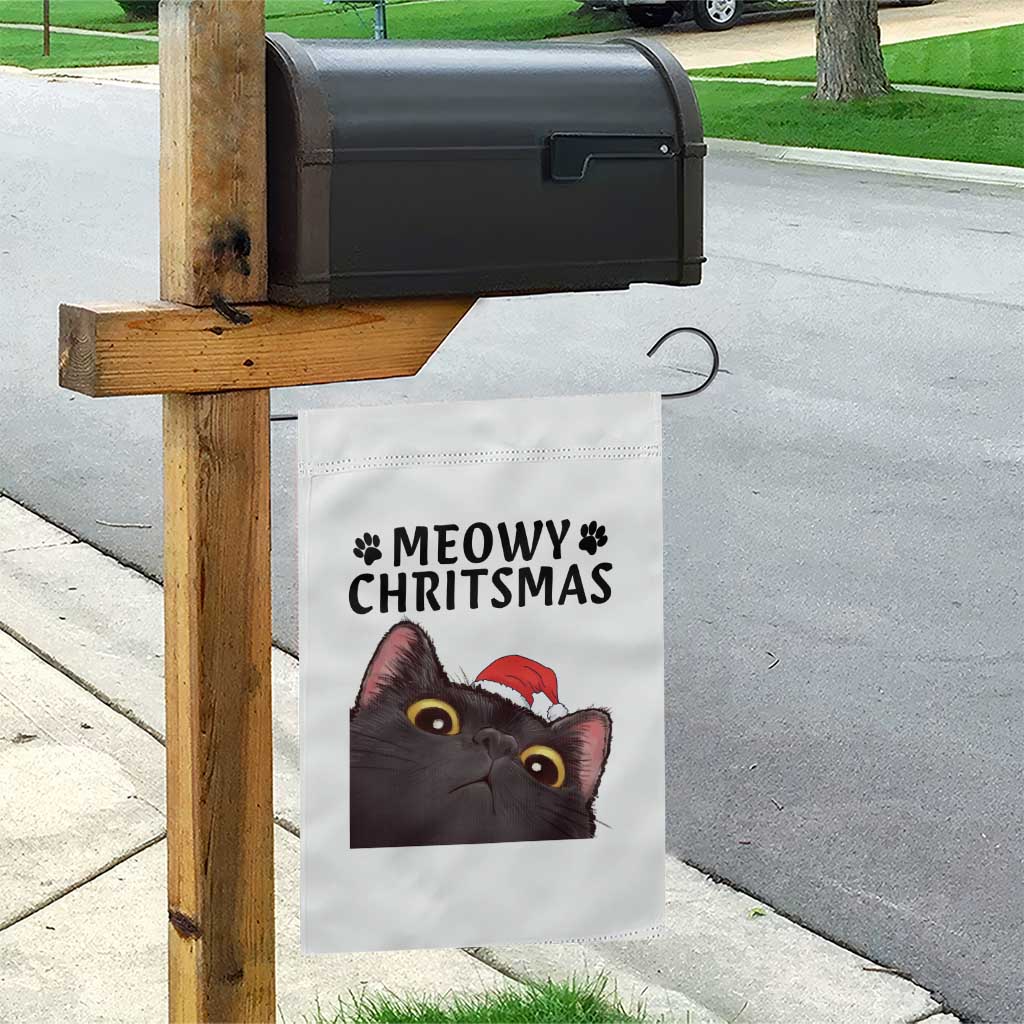 Funny Black Cat Christmas Garden Flag Cute Kitty Xmas TS14 Print Your Wear