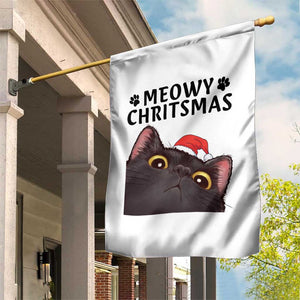 Funny Black Cat Christmas Garden Flag Cute Kitty Xmas TS14 Print Your Wear